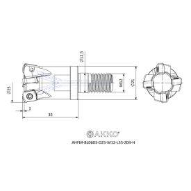 AHFM-BL0603-D025-M12-L35-Z04-H Maró Fej